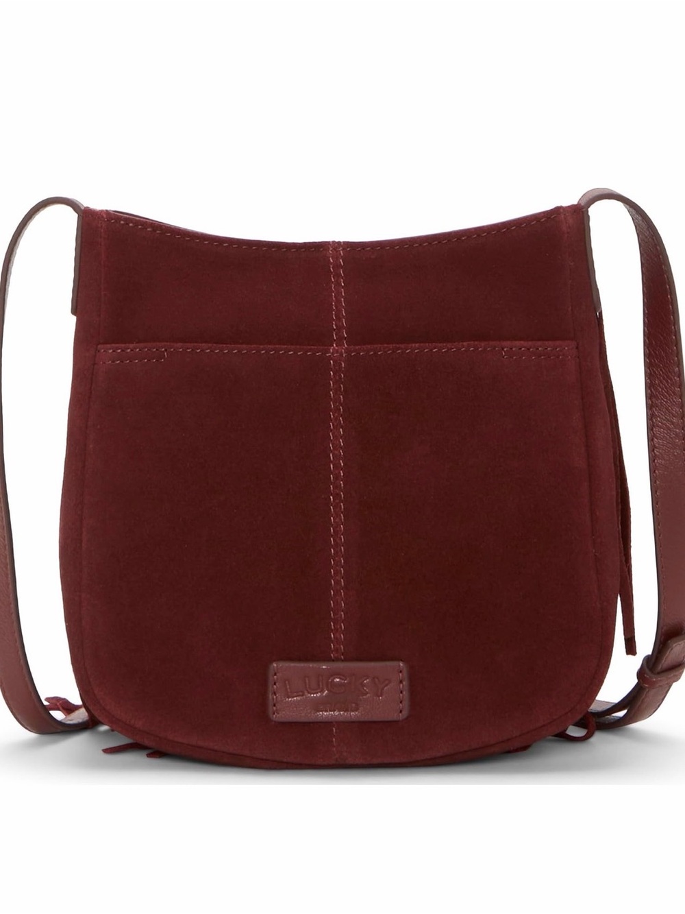 Lucky Brand Brand Suede Crossbody Bag - Nyra Leather with Fringe